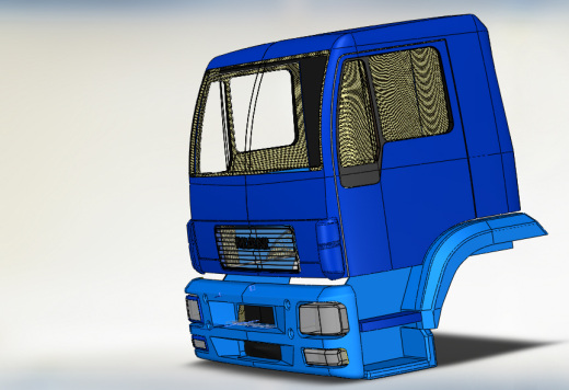 Man 重型卡车车头sw模型缩略图